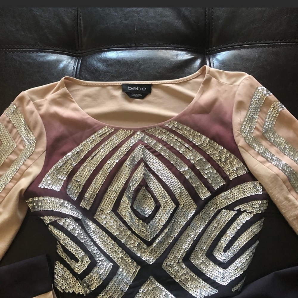 Bebé sequin long sleeve crop top